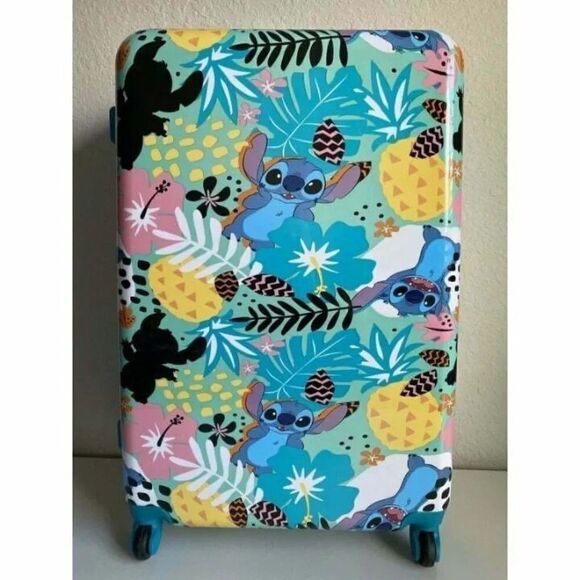 Bioworld Disney Lilo & Stitch 25” Hardside Wheeled Spinner Suitcase Luggage NEW - Picture 1 of 8